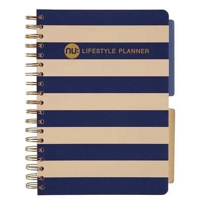 Nu B5 Lifestyle-Planer, Tagesjournal & To-Do-Listen-Notizbuch, goldfarbene Spiralbindung, 314 Seiten,  und stilvoll, nautisches Sortiment