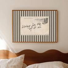 1 件装/无框“为希望而活”语录帆布海报，温馨复古条纹明信片墙艺术印刷品，简约音乐歌词复古画作，适用于公寓、客厅、卧室、现代家居装饰 - Poster - 查看 1