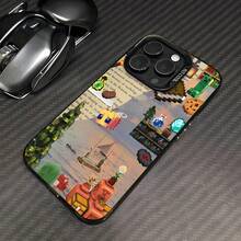 Estuche para teléfono con escena de aventura pixelada Compatible con estuches para teléfonos   17  16 Pro Max  15 Pro Max  13 y  12 Diseño elegante con elementos de juego vibrantes Resistente al agua, a las caídas, a los arañazos y a las manchas Un gran regalo para familiares, amigos, amantes, novios/novias y el día de San Valentín - Negro - Ver 3