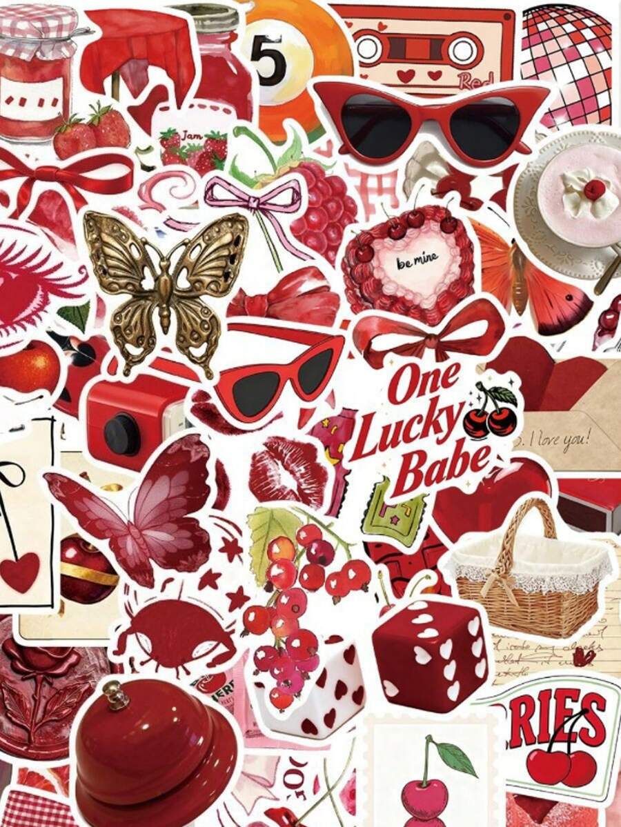 100张Y2K风格黑白贴纸套装，适用于笔记本电脑、滑板、水瓶、笔记本等，防水，美观设计 - Y - 查看 1