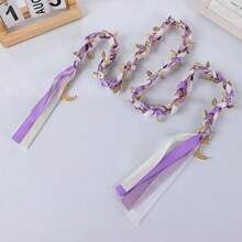 Wedding Lasso Rope, Handfasting Cord With Moon Pendants Hanging Decor Party Favor - Purple - View 2