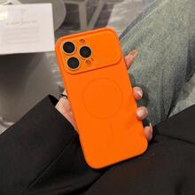 Funda para teléfono: Funda magnética con ventana grande inspirada en líquido compatible con iPhone 17 Pro, funda moderna para iPhone 17 Air, funda para iPhone 17, diseño creativo - Naranja - Ver 6