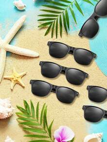 3pcs Retro Party Glasses - Variety Of Classic Wide Frame Glasses, Lightweight PC Material, Matte Black Style, Suitable For Costume Parties, Weddings, Photo Shoots, Unisex, Event Gifts, Fashionable - Multicolor - View 4