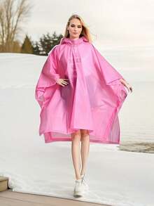 Reusable Adult Raincoat, Thickened Waterproof Raincoat, Unisex Hooded Raincoat, Waterproof Windproof Quick-Drying Breathable, Travel Essential, Women's Raincoat, Lightweight Rain Poncho, Student Supplies, Drawstring Hooded Raincoat, Unisex, Suitable For Cycling, Hiking, Fishing, Mountain Climbing And Other Outdoor Activities - Multicolor - View 6