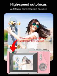 1 Pc 4K High Definition Digital Camera, Retro Micro Single Lens Digital Camcorder, 3 Inch Flip Screen With Flash, 16X Zoom, Comes With 32G Storage Card, Suitable Christmas/Birthday Gift For Boys & Girls Aged 3-18 - LK-007 White - View 11