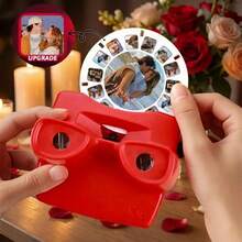 1 Piece, Handcrafted Retro-Style Slide Projector, Red/Black/Film Slides, Custom DIY Viewfinder, Valentine's Day/Anniversary/Wedding/New Year/Party Customized Photo Gifts, Nostalgic Keepsakes, Birthday, Anniversary, Valentine's Day/Thanksgiving/Mother's Day/Father's Day Gifts, Retro Couple Keepsakes, Wedding Gifts, And Other Customized Photo Gifts. - Multicolor - View 4