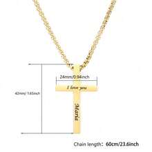 Customized Name Cross Pendant Necklace, Personalized Engrave Text Name Date Stainless Steel Black Cross Pendant Necklace Chokers, Valentine's Day Gift, Christian Jewelry Accessories - 彩色 - 查看 12