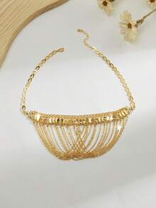 Mgyi 金色铜质时尚高端复古女士珠宝，18K镀金优雅方形项链，适合尼日利亚、迪拜、中东、沙特阿拉伯等地，可用于新娘婚礼、日常佩戴、结婚纪念日礼物、万圣节礼物等。 - PXL-194 - 查看 5