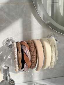 1/2pcs Bathroom Towel Rack, Acrylic Wall Mounted Shoe Rack, Bathroom Storage Organizer - White - View 7