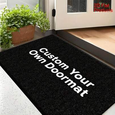 Personalized Photo/Text/ Rug - Picture Mat Suitable For Weddings, Valentine's Day, Anniversaries, Birthdays - Machine-Washable Soft With PVC Backing, Fade-Resistant - Upload Your Own Image For Home, Office, Camping Gift