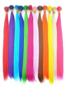 10 Pieces Of Mixed Color Feather Hair Extensions, 16 Inch Rainbow Color, Synthetic Hair Extensions, Hair Bulk Without Weft Colored Feather With Beads And Tools, Used For DIY Sets Of Hair Extensions For Women And Girls, Holiday Parties - Multicolor - View 4