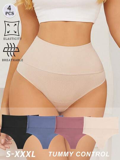 4 chiếc quần bikini tam giác không đường may, thoải mái, thoáng khí, nhiều màu sắc dành cho nữ.