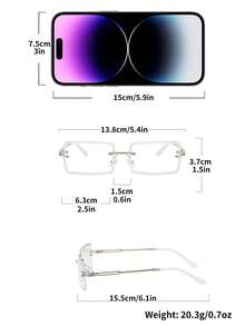 1 Pair Men's Transparent Glasses, Minimalist Design, Fashion & Portable, Face-Flattering, Suitable For Daily Decoration, Reading, Gaming, Computer, Back To School, Unisex, Can Be Worn With Prescription Lenses - Multicolor - View 7