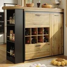 Utdragbart matbord (138 x 39 x 105 cm), köksbordet kan dras ut upp till 220 cm, perfekt för kök och vardagsrum, skiva i träimitation. - Kamel - Visa 3