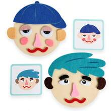Children's Felt Face Expression DIY Activity Toy, Emotional Expression Educational Puzzle Game, Early Learning Desktop Game - Multicolor - View 6