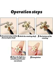 迷你金属美甲旋转配件 美甲饰品 3D美甲旋转饰品 旋转轴承美甲工具 美甲戒指饰品 旋转轴承 DIY美甲沙龙美甲工具 - 彩色 - 查看 11