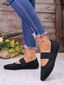 女士平底鞋 - 黑色 - 查看 6