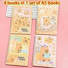 4 Books, 1 Set Of A5 Books, Back-To-School Season, Gilded Cover, Hard Face, Student Supplies Books, School Reward Books, Notebook Books, Cartoon Coil Books, Notepad Books, Cute Student Stationery, Paper Student Prizes - A5 - View 8