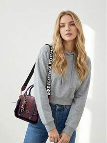 Women's Flap Design Shoulder Bag With Removeable Strap Fashionable Tote Bag Vintage Handbag For Daily Use And Valentine's Gift - 紫色 - 查看 6