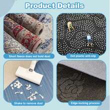 Geometric Pattern Blue Gray Black Area Rug Washable Rug Vintage Traditional Floor Cover Foldable Thin Retro Accent Indoor Non Slip Carpet Print Mat Bedroom Living Room Bathroom Home Decor Large Carpets Dining Room Rug Kitchen Rugs For Entryway - A - 查看 4