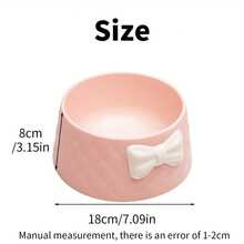 1个马卡龙宠物碗，深防漏INS风蝴蝶结菱形图案宠物碗 - 100ml - 查看 2