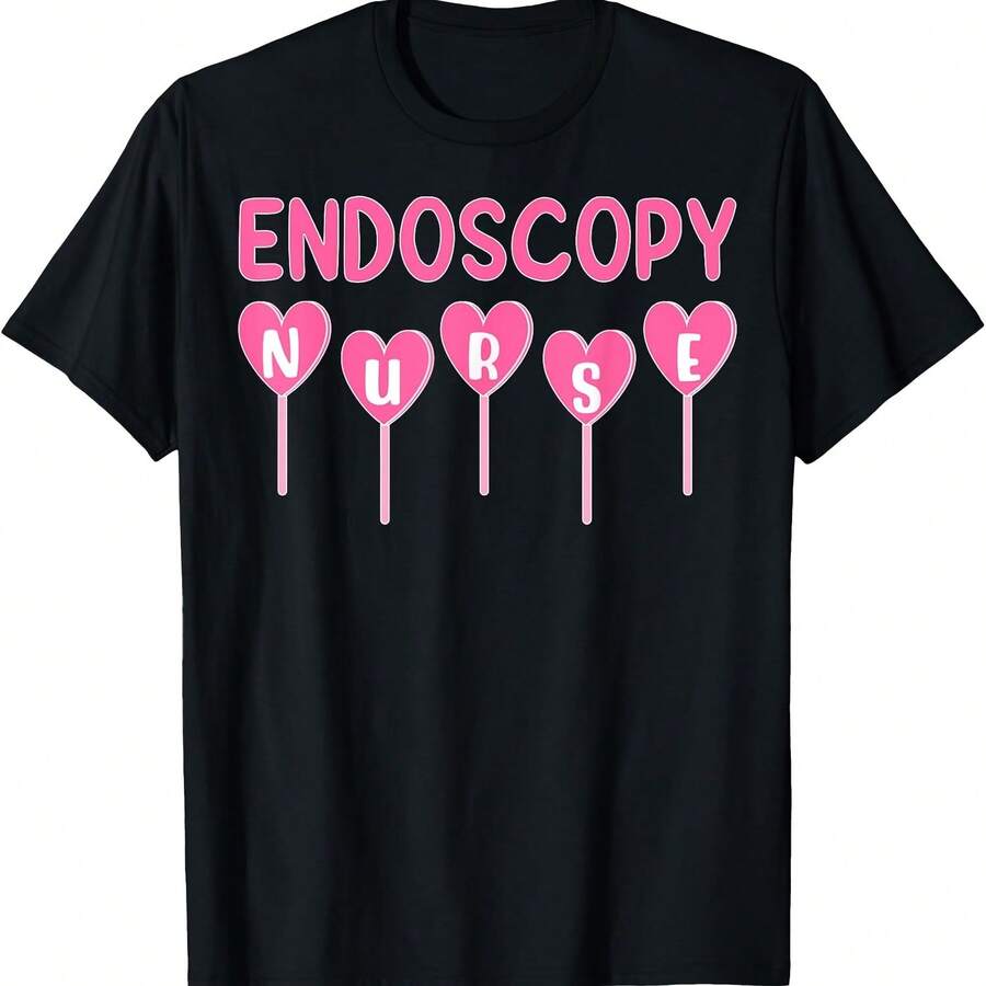 Camiseta de gastroenterología para el Día de San Valentín con corazones de dulces de enfermera de endoscopia - Negro-3 - Ver 1