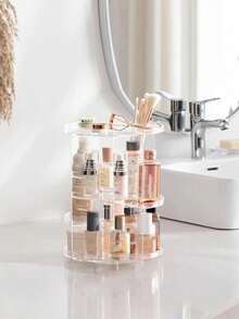 1个360°旋转化妆刷架及化妆品收纳架，桌面梳妆台储物架 - 彩色 - 查看 2