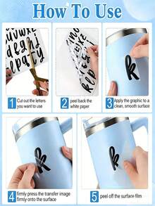 Customized Colorful Transfer Stickers, UV Printing, Personalized Transfer Stickers, Customized Name Label Stickers, Stickers, Name Stickers, Date Stickers, DIY Gifts, Handmade, Handwritten Font, Wedding Stickers, Gift Stickers, Company Logo, Suitable For Water Bottles, Lunch Boxes, Personal Items, Glass Cups, Mugs, Gift Box Decoration, Multi-Functional - Multicolor - View 3