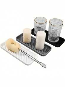 1pc Silicone Sponge Holder, Silicone Sink Organizer Tray, Soap Dispenser - Multiple Styles - View 3
