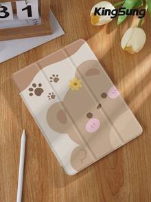 Kingsung Cute Bear Pattern Tablet Protective Case,Compatible With 9.7/10.2/10.5/10.9/12.9/Pro 11, 10th Gen,Compatible With Samsung Galaxy Tab S6 Lite 10.4 Inch,Compatible With Kindle Paperwhite 12th Gen 2024,Kindle (11th Generation) 2022 Release,Kobo Clara Colour,Soft Anti-Fall Protection,Smart Stand/Automatic Wake Up/Sleep - Multicolor - View 2