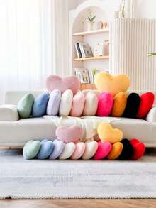 1 Peça Almofada em Formato de Coração, Almofada Decorativa Fofa em Formato de Coração, Almofada Decorativa Macia, Materiais Macios, Almofada de Decoração de Quarto, Sofá, Quarto, Sala de Estar, Decoração Doméstica, Festa Diária, Casamento, Dia dos Namorados, Páscoa, Presente - Vermelho - Visão 8