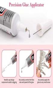 Cridoz B7000 Jewelry Glue For Rhinestones,10Pack Flexible Super Glue Gel With Precision Tip Multi Function Clear Gem Glue Fabric Adhesive For Cloth Metal Stone Bead Jewelry Making Wood Glass - ColorB - 查看 5