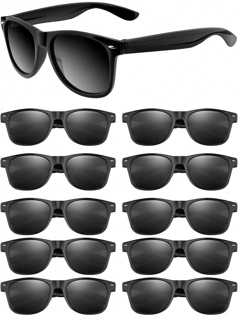 3pcs Retro Party Glasses - Variety Of Classic Wide Frame Glasses, Lightweight PC Material, Matte Black Style, Suitable For Costume Parties, Weddings, Photo Shoots, Unisex, Event Gifts, Fashionable