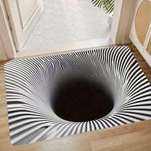 1pc Realistic 2D/3D Optical Illusion Black Hole Crack Floor Mat - Illusion 3D Cave Effect, Durable Easy-Clean Suitable For Indoor/Outdoor Use, Modern Optical Illusion For Home Entrance,,, Bedroom - Low- Fiber Design For Birthday Anniversaries, Valentine's Day, Thanksgiving, Christmas, Halloween, Wedding, New Year Gifts.Ideal Gifts For Her, Him, Family Members, Boyfriends, Girlfriends, Fathers, Mothers, Lovers, Daughters, Sons, Grandfathers, Grandmothers, Friends, Classmates, And Pets.Suitable For Car, Bedroom, Living Room, Office, Bedroom Decor, Indoor And Outdoor Decorative Mat, Fall Decor, Fall Decorations For Home, Christmas Party Theme Mat, Christmas Decor, Office Decoration. - Màu sáng 5 - Xem 5