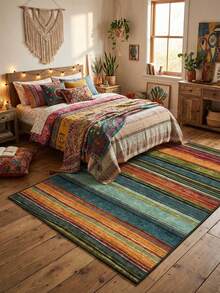 1 件 850 克/平方米金色菱形天鹅绒地毯,采用压花底背和简约波西米亚风格的彩虹条纹图案,为客厅、书房、入口和室内空间增添现代艺术气息。 - 彩色 - 查看 13