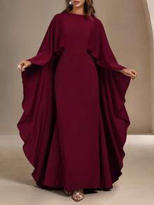 Đầm đuôi cá ôm dáng thanh lịch màu đỏ dành cho nữ, tay áo choàng, eo thon, thích hợp cho ngày Valentine - Phù hợp cho buổi hẹn hò Valentine, tiệc trang trọng, dạ hội. - Màu Đỏ Sâu - Xem 1