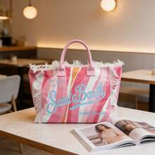 Große Damen-Canvas-Tasche mit dekorativen Quasten, Schultertasche, Handtasche für Arbeit, Reisen und Alltag,Taschenorganizer.Valentinstagsgeschenk. - Verschiedenfarbig - Übersicht 5