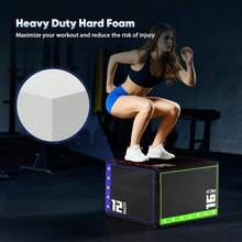 GCCSJ Jump Box Exercise,3-In-1 High Density Plyo Jump BoxHigh-Density Compressed Spongejumping Box - Waterproof PVC Leather Non-Slip Exercise Box For CrossFit, HIIT, Step Ups, Squats & Home Gym Strength Training - Valentine's Day Gift Idea(16Inch)" - 16-inch Compressed Sponge - View 3