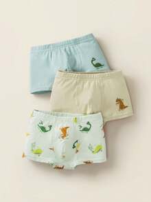 mini bala 3 piezas de calzoncillos de algodón elásticos y transpirables para niños - Verde - Ver 1