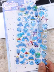 3D Embossed Cartoon Animal Crystal Stickers, Suitable For DIY Phone Case Decoration, Or As Cute And Fun Decorative Stickers To Stick On Water Bottles, Toys, Refrigerators, Phones, And Other Items - Multicolor - View 10