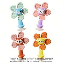 1pc Suction Cup Rotating Toy, Suitable For Infants And Toddlers, Fun Design With Textured Handle, ABS Resin Sensory Toy, Travel Toy For Airplane, Restaurant - Multicolor - View 5