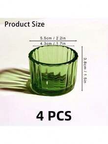 Cirelle 4/12/24 Stücke Glas Teelichthalter für Hochzeiten, Zuhause, Baby-Shower, besondere Anlässe und Halloween, Weihnachtsparty Dekoration - Grün - Übersicht 6