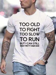 Camiseta para Hombre, Camiseta Gráfica Clásica, Camisetas Suaves y Cómodas para Hombre, Logo de Escritura, 180g, 100% Algodón 4WGS - Gris - Ver 8