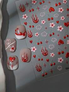 CoCo Notes 1pc 5D Embossed Golden Eye Jelly Nail Sticker, DIY Creative Nail Art Decal - Multicolor - View 2