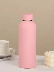 304 Stainless Steel Small Mouth Insulated Cup, Outdoor Vacuum Insulated Water Bottle With Rubber Coating, 500ml Capacity, Fits Car Cup Holder, Double Wall - Multicolor - View 3