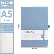 1pc A5 Dotted Notebook, 80 Pages, 100gsm Cloth Cover, Ivory White Paper, Handwriting Journal, Student Stationery, Back To School Essential - Multicolor - View 38