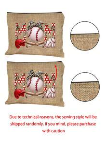 Bộ túi tote vải canvas Baseball Mom Life, ví đựng tiền xu, thư từ, túi có khóa kéo, bộ quà tặng cá nhân hóa, túi tote đa năng ngộ nghĩnh hình hoạt hình, túi tote vải lanh màu vàng đen với khóa đen, túi mua sắm, túi đựng mỹ phẩm, túi đựng đồ, dung tích lớn. - Nhiều màu - Xem 7