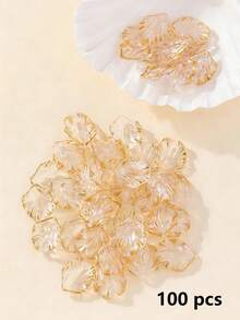 20/50/100/150/200片装亚克力叶子花朵吊坠，透明叶子吊坠，适用于珠宝制作、手链、项链、耳环等。 - 彩色 - 查看 21