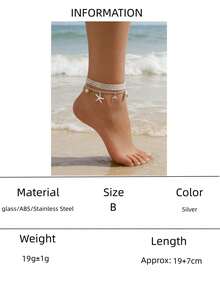 1件装度假风精致蝴蝶链脚链，女士款 - 彩色 - 查看 9