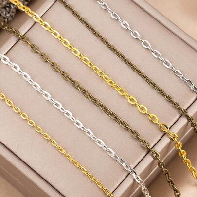 5m Mehrfarbige Metallkette, geeignet für DIY Schmuckherstellung, Eisenkette für Halsketten, Armbänder, Ohrringe und Anhänger